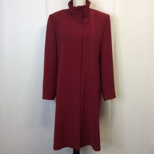 Talbots Overcoat Heavy Coat Red Fleece Liner Sz 6